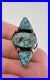 Vtg Navajo Sterling Silver Spiderweb Red Mountain Turquoise Ring