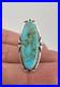 Vtg Navajo Sterling Silver Webbed Kingman Turquoise Stamped Large Ring 1.5
