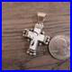 Vtg. Navajo Sterling Silver & White Buffalo Cross Pendant Signed Gary G