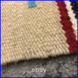Vtg Navajo Yei Hand Weaving Wall Tapestry Native American Hanging Rug 28 X 13