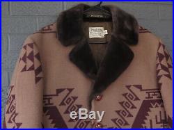 Vtg Pendleton Wool Blanket Jacket Coat Native American Print Chief Joseph 44