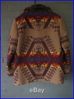 Vtg Pendleton Wool Blanket Jacket Coat Native American Print Chief Joseph 44
