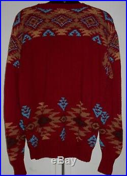 Vtg Ralph Lauren Polo Native American Indian Chief Horse Handknit SweaterM$0SH