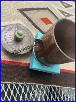 Vtg Southwest Native American Copper Box Container Turquoise Navajo Hopi