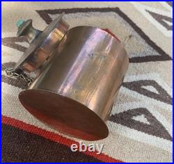 Vtg Southwest Native American Copper Box Container Turquoise Navajo Hopi