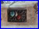 Vtg Sterling Silver Native American TURQUOISE / CORAL Belt Buckle