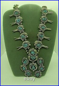 Vtg Sw N A Turquoise Squash Blossom Necklace Ry Sterling-new Price