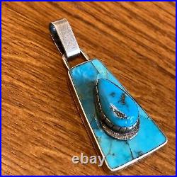 Winston Mason Sioux Vintage Sterling Silver Turquoise Pendant 35