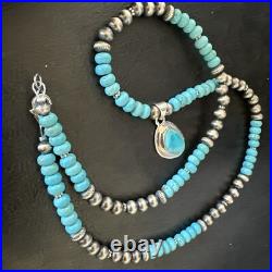 WoMens Blue Kingman Turquoise Pendant Navajo Sterling Silver Necklace 21 18415 WoMens Blue Kingman Turquoise Pendant Navajo Sterling Silver Necklace 21 18415