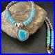 WoMens Blue Kingman Turquoise Pendant Navajo Sterling Silver Necklace 21 18422