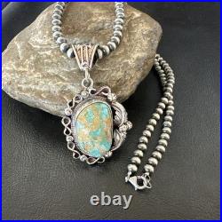 WoMens Navajo Pearls Sterling Silver Royston Turquoise Necklace Pendant 19362 WoMens Navajo Pearls Sterling Silver Royston Turquoise Necklace Pendant 19362