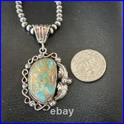 WoMens Navajo Pearls Sterling Silver Royston Turquoise Necklace Pendant 19362 WoMens Navajo Pearls Sterling Silver Royston Turquoise Necklace Pendant 19362