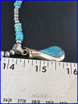Women Kingman Turquoise Pendant Navajo Pearls Sterling Silver Necklace 14831 Women Kingman Turquoise Pendant Navajo Pearls Sterling Silver Necklace 14831