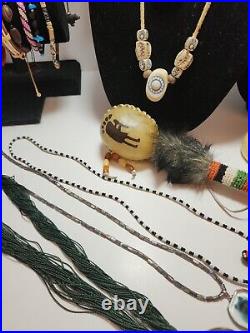 Women's Navajo Native American Jewelry Lot Necklaces Bracelets Earrings VTG