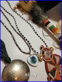 Women's Navajo Native American Jewelry Lot Necklaces Bracelets Earrings VTG