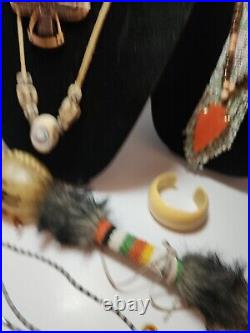 Women's Navajo Native American Jewelry Lot Necklaces Bracelets Earrings VTG