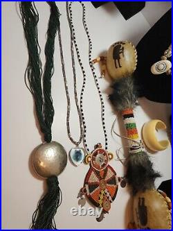 Women's Navajo Native American Jewelry Lot Necklaces Bracelets Earrings VTG