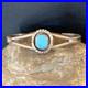 Womens Blue Kingman Turquoise Sterling Silver Cuff Wire Bracelet 6.25 12878