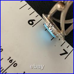 Womens Blue Kingman Turquoise Sterling Silver Cuff Wire Bracelet 6.25 12878