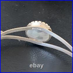 Womens Blue Kingman Turquoise Sterling Silver Cuff Wire Bracelet 6.25 12878