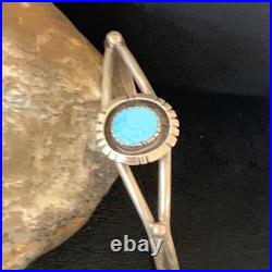 Womens Blue Kingman Turquoise Sterling Silver Cuff Wire Bracelet 6.25 12878