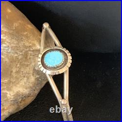 Womens Blue Kingman Turquoise Sterling Silver Cuff Wire Bracelet 6.25 12878