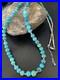 Womens Blue Turquoise Natural Navajo Sterling Silver Bead Necklace 25 11664