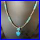 Womens Blue Turquoise Pendant Navajo Pearls Sterling Silver Necklace 12549
