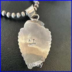 Womens Blue Turquoise Pendant Navajo Pearls Sterling Silver Necklace 15642