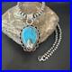 Womens Blue Turquoise Pendant Navajo Pearls Sterling Silver Necklace 15651