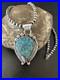 Womens Blue Turquoise Pendant Navajo Pearls Sterling Silver Necklace 15761