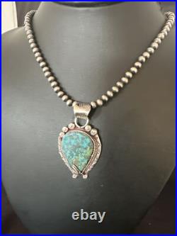 Womens Blue Turquoise Pendant Navajo Pearls Sterling Silver Necklace 15761 Womens Blue Turquoise Pendant Navajo Pearls Sterling Silver Necklace 15761