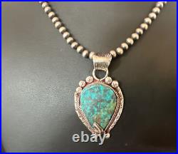 Womens Blue Turquoise Pendant Navajo Pearls Sterling Silver Necklace 15761 Womens Blue Turquoise Pendant Navajo Pearls Sterling Silver Necklace 15761