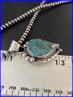 Womens Blue Turquoise Pendant Navajo Pearls Sterling Silver Necklace 15761 Womens Blue Turquoise Pendant Navajo Pearls Sterling Silver Necklace 15761