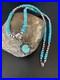 Womens Blue Turquoise Pendant Navajo Pearls Sterling Silver Necklace 20 13219