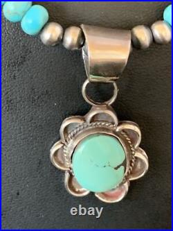 Womens Blue Turquoise Pendant Navajo Pearls Sterling Silver Necklace 20 13219 Womens Blue Turquoise Pendant Navajo Pearls Sterling Silver Necklace 20 13219