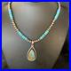 Womens Blue Turquoise Pendant Navajo Pearls Sterling Silver Necklace 20 13869