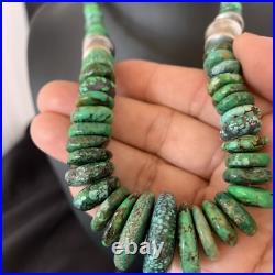 Womens Green Turquoise Bead Navajo Pearls Sterling Silver Necklace 13237 Womens Green Turquoise Bead Navajo Pearls Sterling Silver Necklace 13237