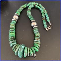 Womens Green Turquoise Bead Navajo Pearls Sterling Silver Necklace 13237 Womens Green Turquoise Bead Navajo Pearls Sterling Silver Necklace 13237