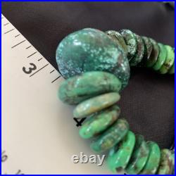 Womens Green Turquoise Bead Navajo Pearls Sterling Silver Necklace 13237 Womens Green Turquoise Bead Navajo Pearls Sterling Silver Necklace 13237