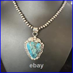Womens Kingman Turquoise Pendant Navajo Pearls Sterling Silver Necklace 15220 Womens Kingman Turquoise Pendant Navajo Pearls Sterling Silver Necklace 15220