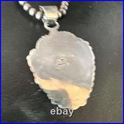 Womens Kingman Turquoise Pendant Navajo Pearls Sterling Silver Necklace 15220
