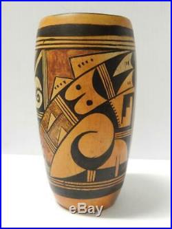 XLRG ANTIQUE VINTAGE HOPI INDIAN CYLINDER POT- HOPI HOUSE CORN SIGNATURE 9 1/1t