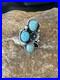 Yazzie Ring Green Turquoise Navajo Sterling Silver Cluster Size 8 19222