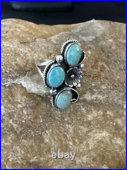 Yazzie Ring Green Turquoise Navajo Sterling Silver Cluster Size 8 19222 Yazzie Ring Green Turquoise Navajo Sterling Silver Cluster Size 8 19222