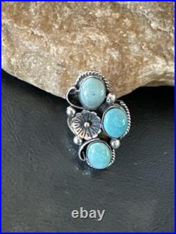 Yazzie Ring Green Turquoise Navajo Sterling Silver Cluster Size 8 19222 Yazzie Ring Green Turquoise Navajo Sterling Silver Cluster Size 8 19222