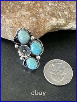 Yazzie Ring Green Turquoise Navajo Sterling Silver Cluster Size 8 19222 Yazzie Ring Green Turquoise Navajo Sterling Silver Cluster Size 8 19222