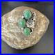 Yazzie Ring Green Turquoise Navajo Sterling Silver Cluster Size 8.5 19234