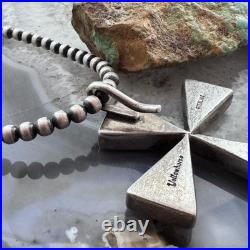 Yellowhorse Vintage Native American Sterling Turquoise Inlay Uni Cross Pendant