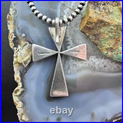 Yellowhorse Vintage Native American Sterling Turquoise Inlay Uni Cross Pendant